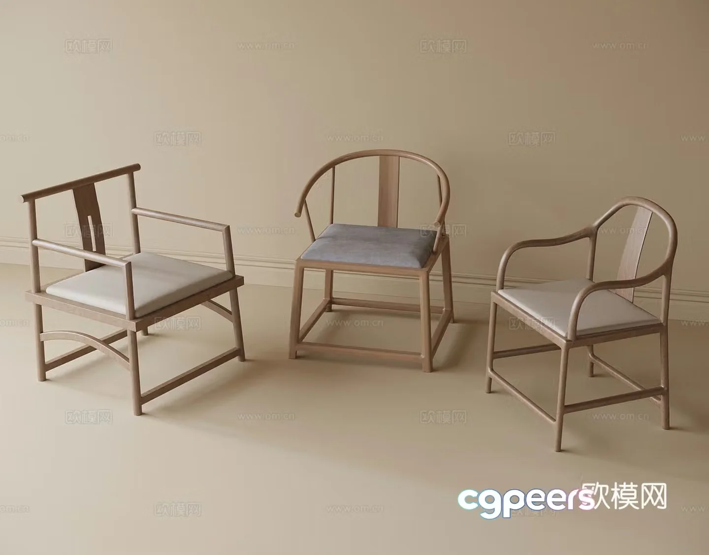 Modern tea chair leisure chair dining chair tea chair book chair 3d model