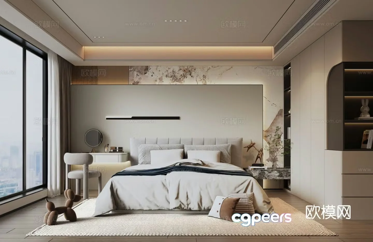 Italian style bedroom master bedroom 3d model