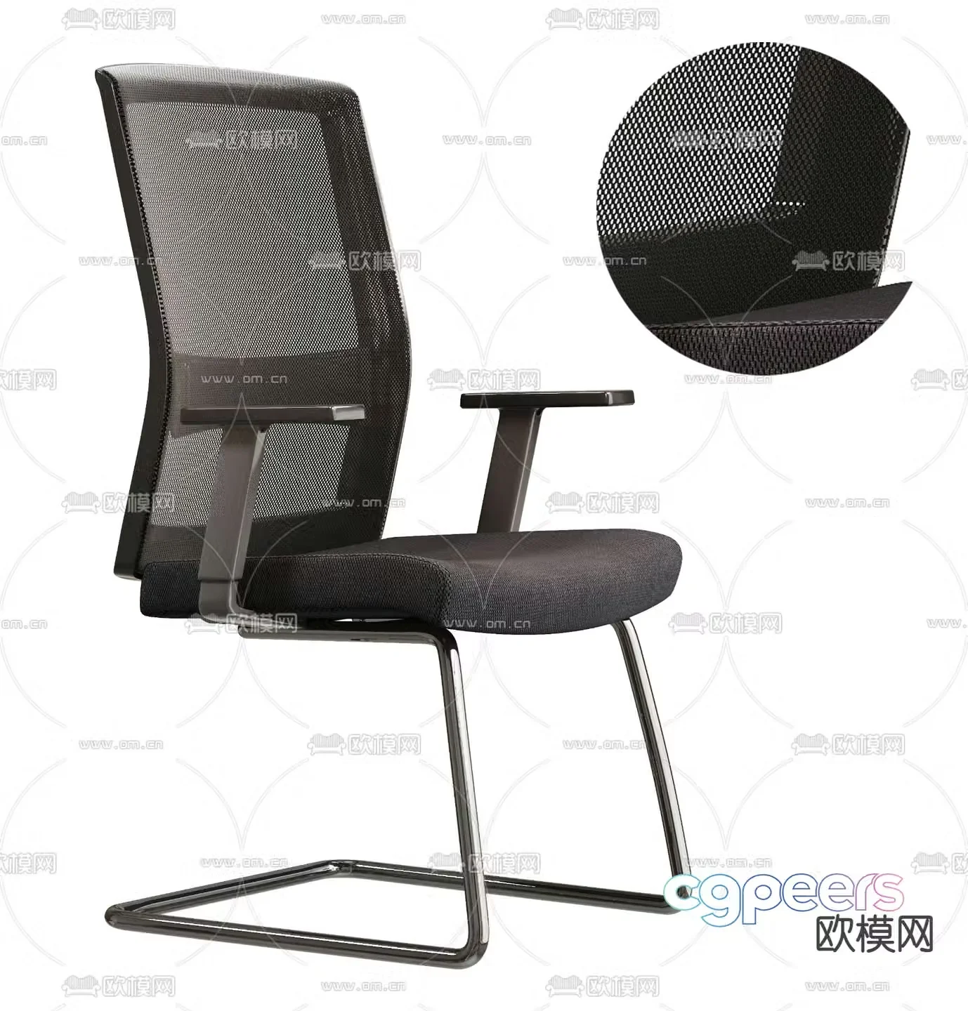 Mesh office chair shift chair staff chair 3D model