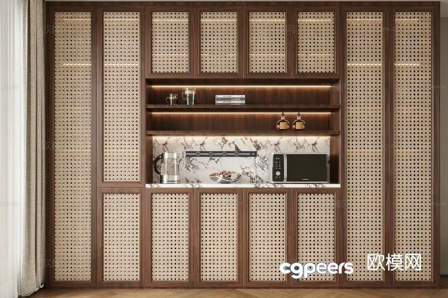 Medieval style wine cabinet 3D model
