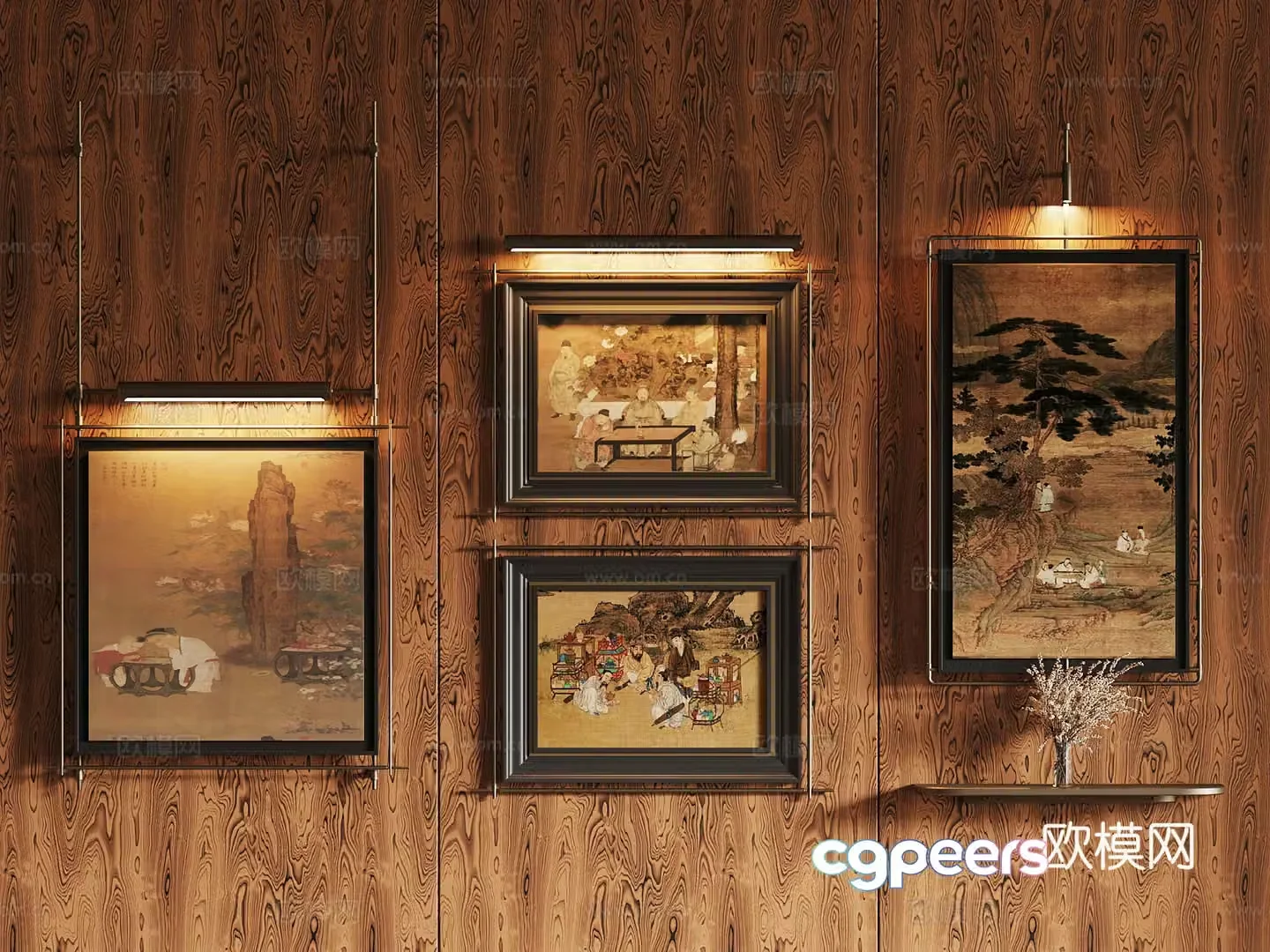 025 Middle-aged style hanging paintings decorative paintings art paintings 3D model