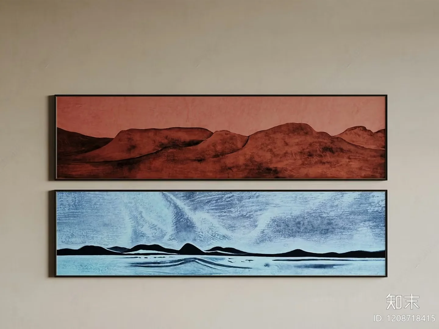 Two Landscape Paintings On A Wall 3D Model – 15003 – VRAY Render