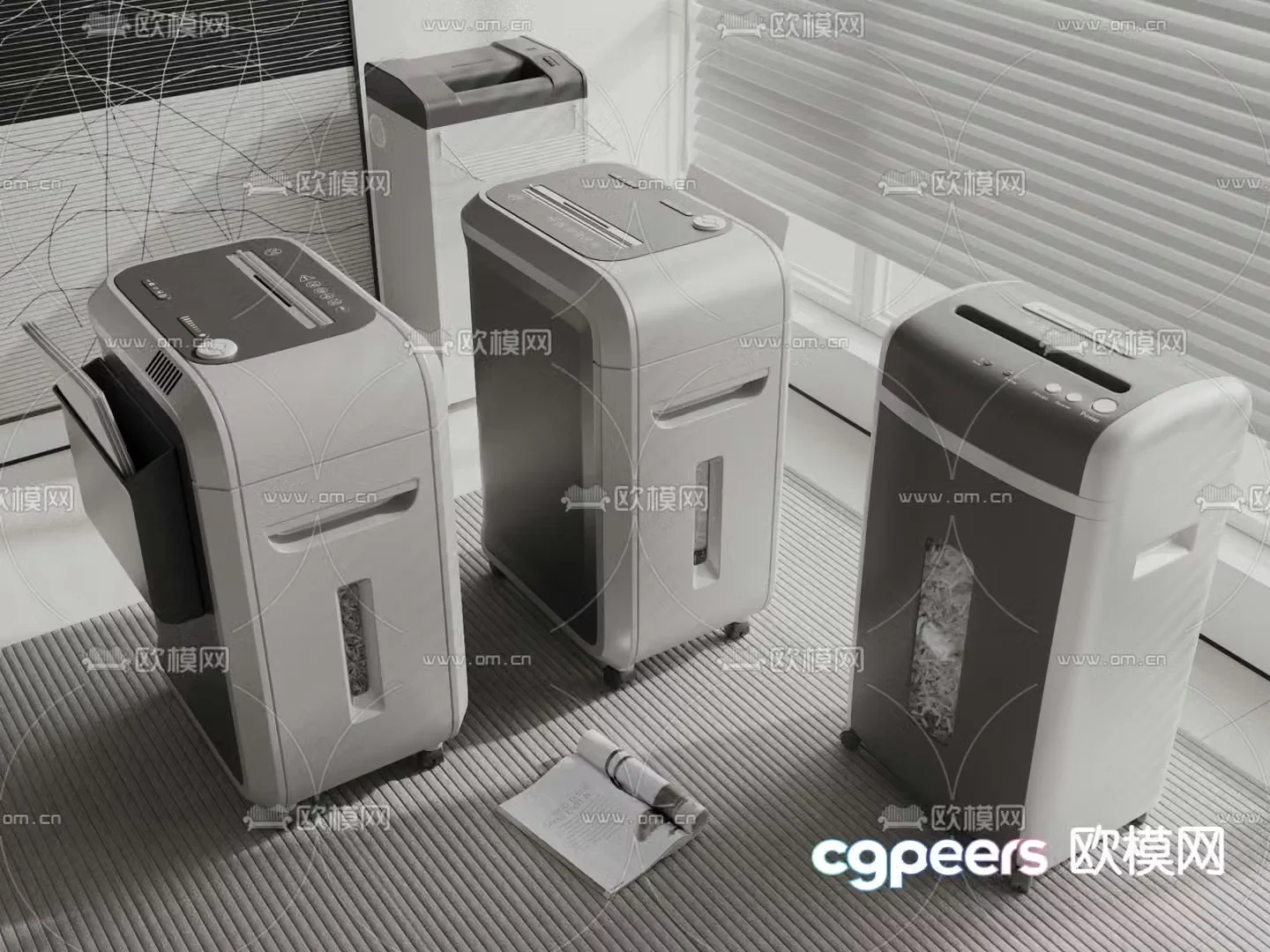 Paper shredder office equipment 3d model