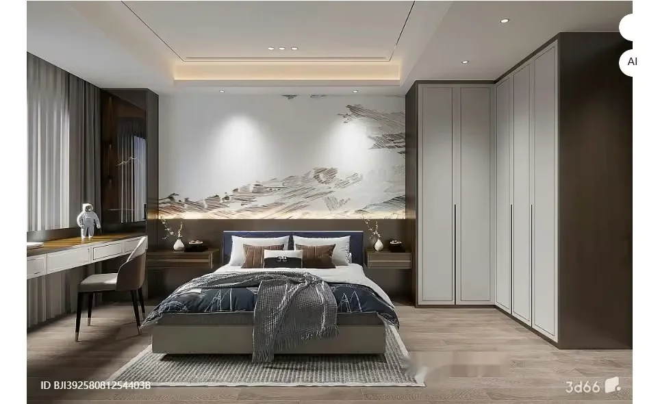 Modern Bedroom 3D Model – 13017 – VRAY Render