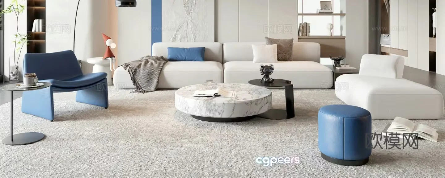 Modern sectional sofa 3d model