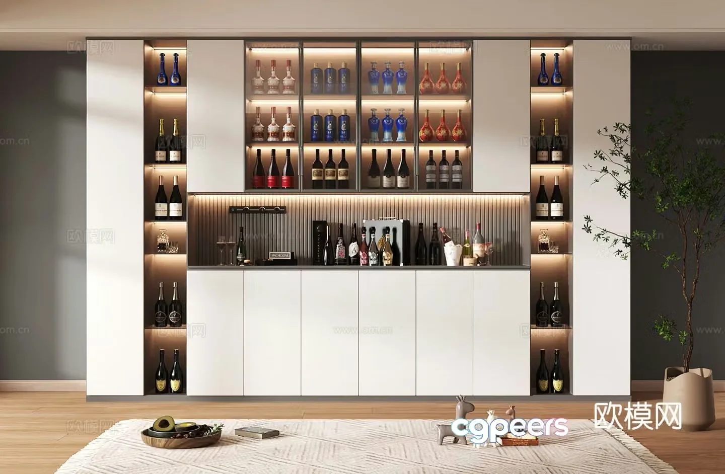 Wine cabinet design Wine cabinet red wine cabinet bar wine cabinet partition wine cabinet 3D model