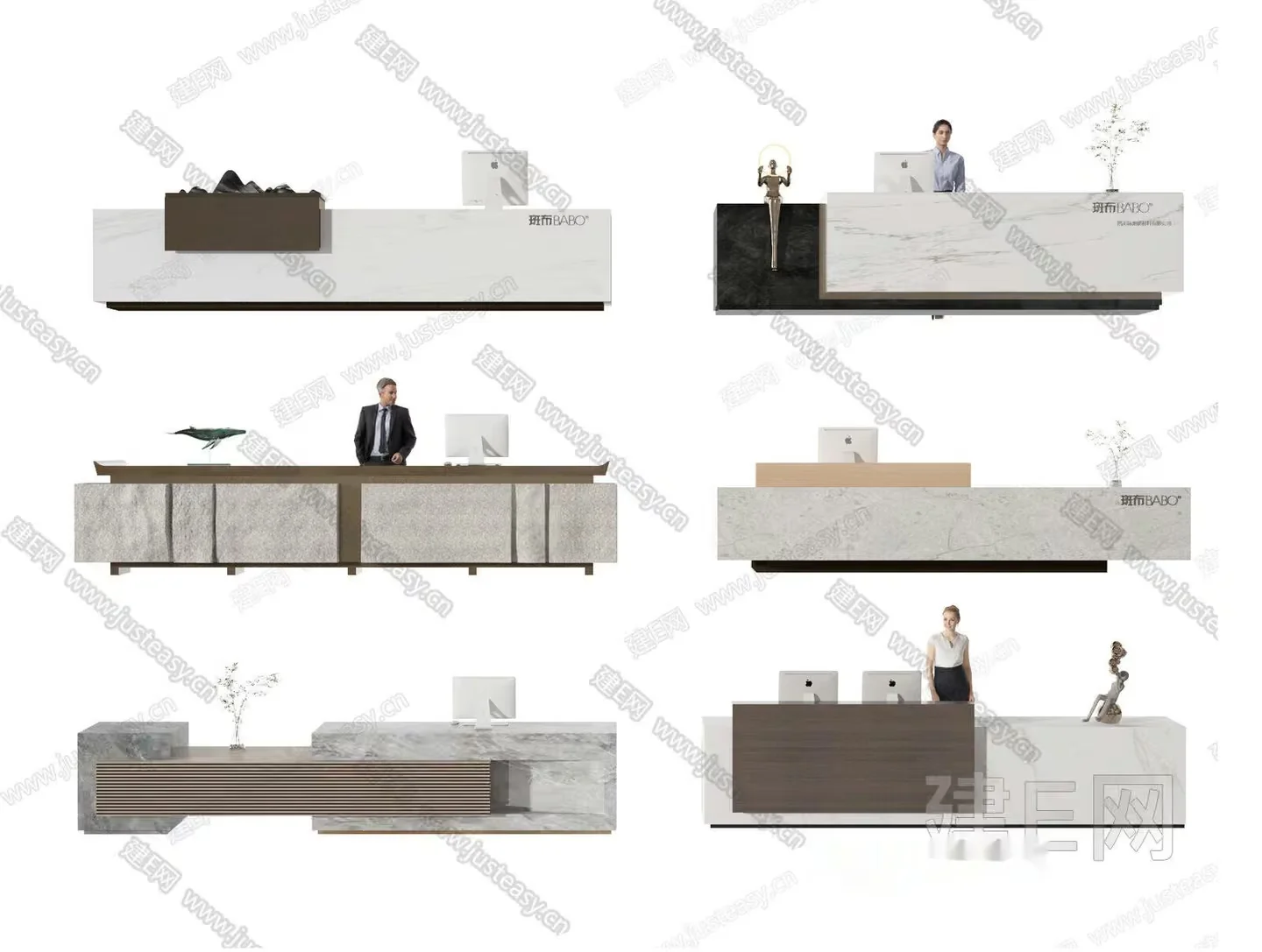 Modern Reception Desk 3D Model – 18637 – VRAY Render