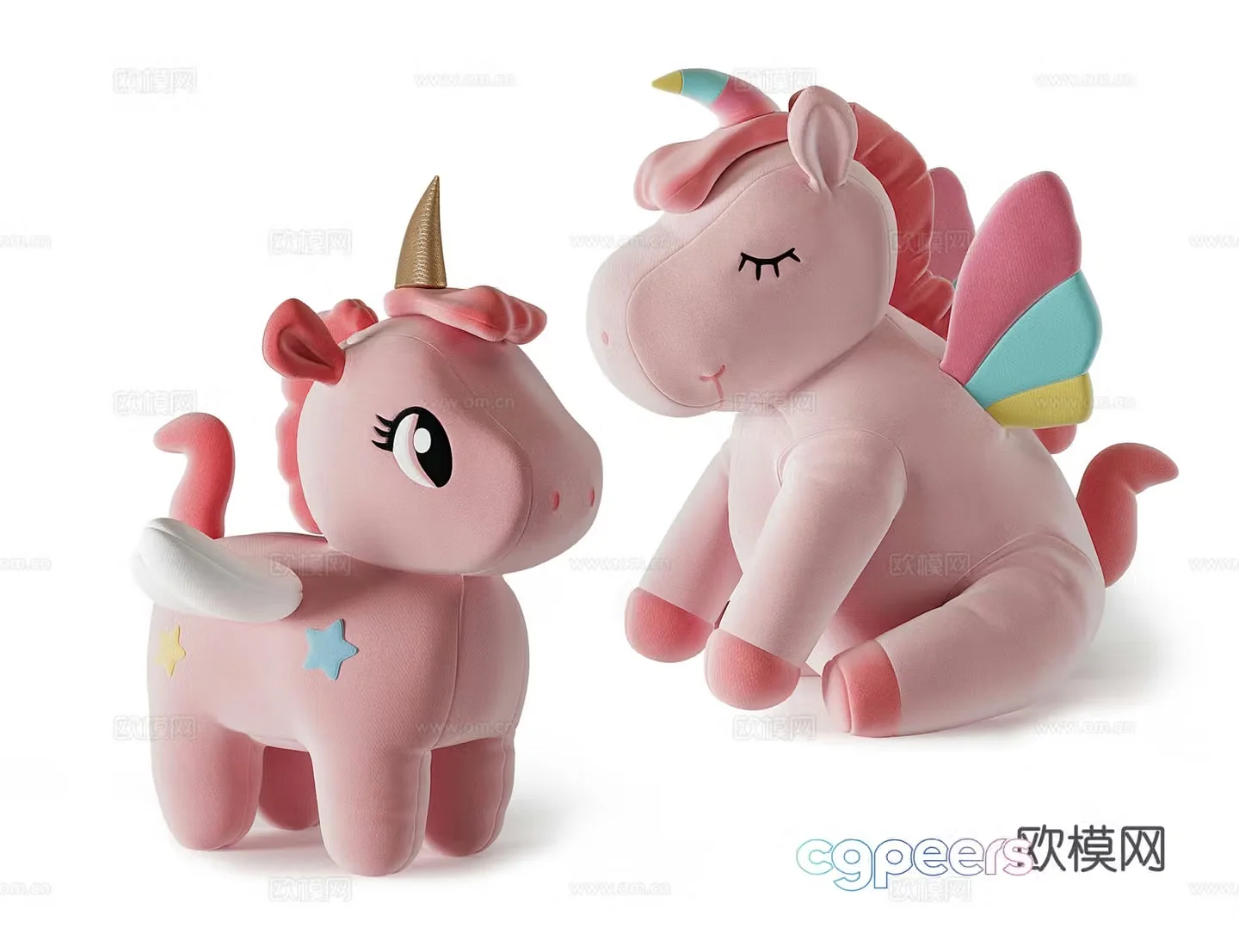 Unicorn Plush Toy 3D Model