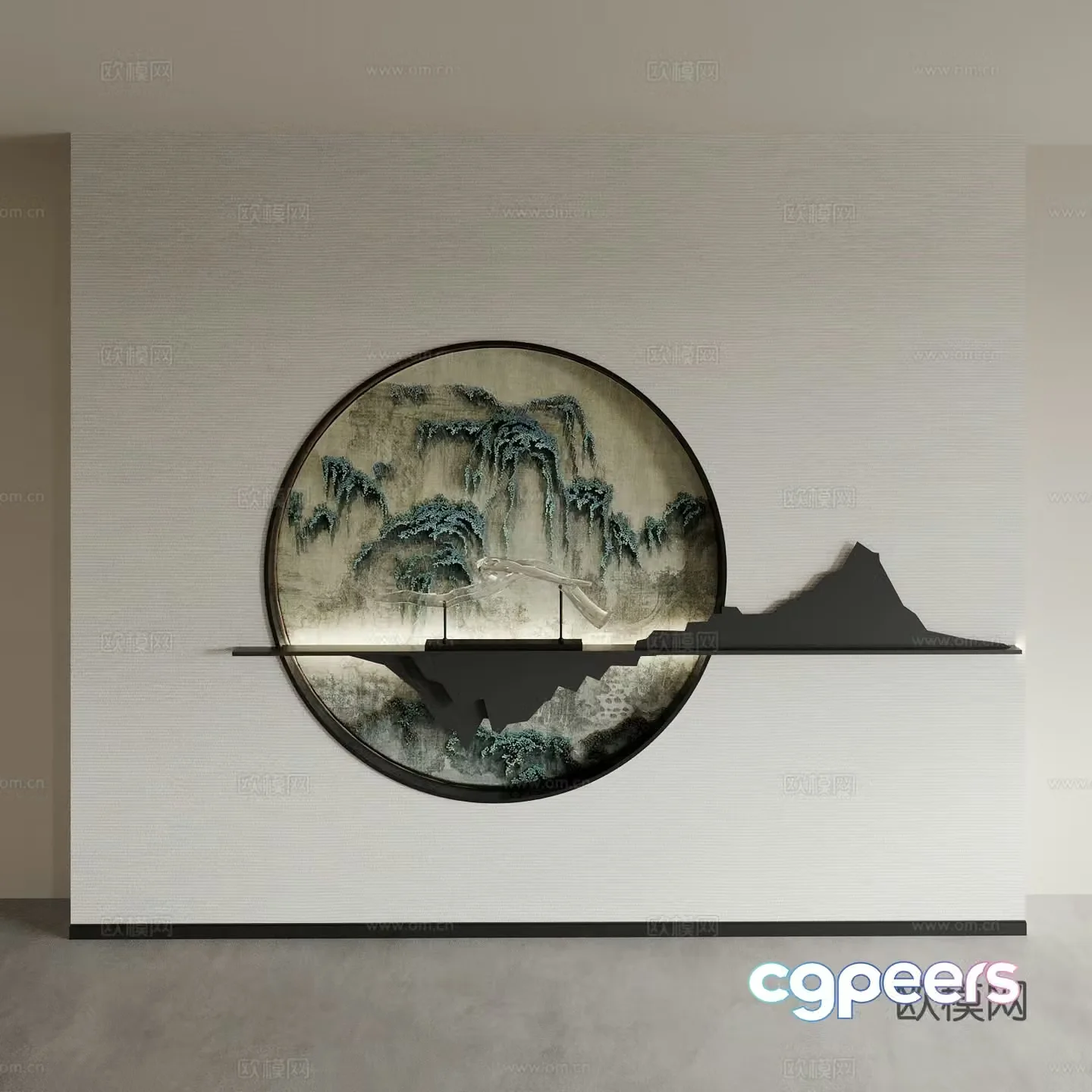 Background wall Tea room background wall Living room background wall Porch background wall 3d model