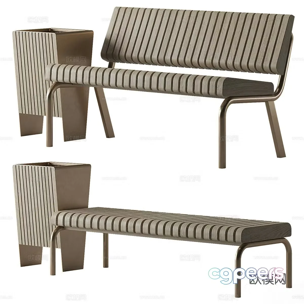Public chair 3d model