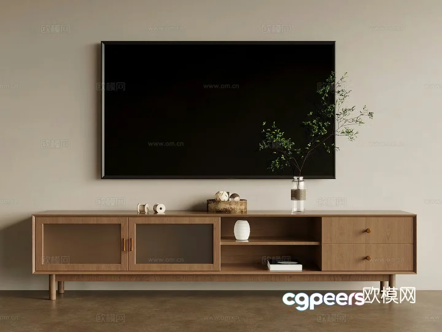 Medieval style TV cabinet 3D model