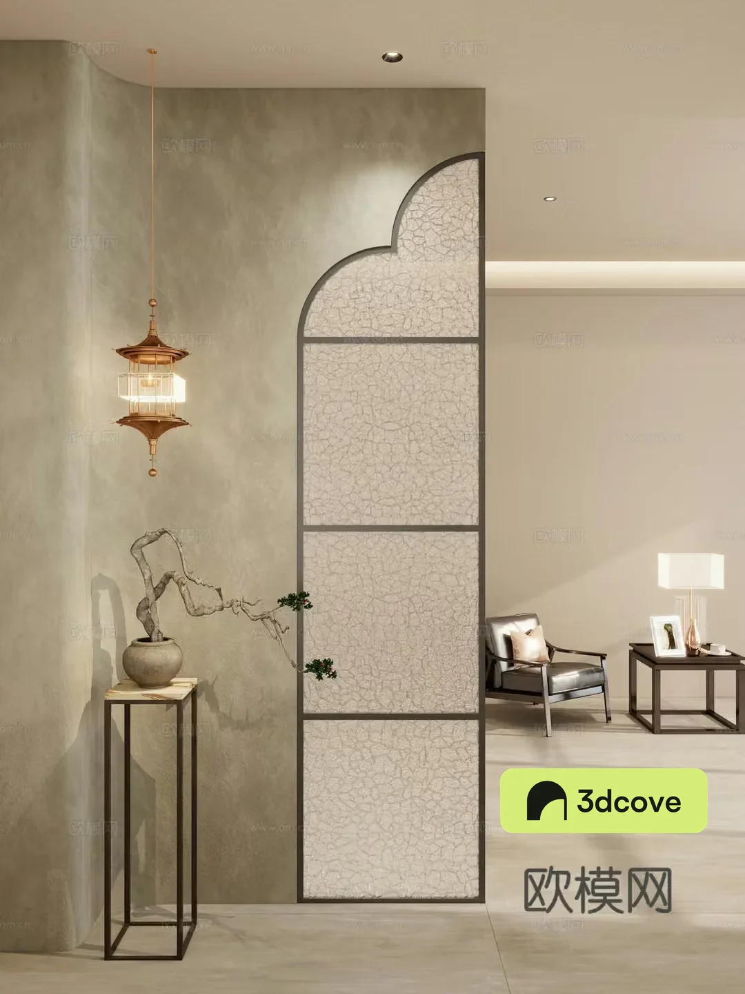 New Chinese style entrance hall decorative entrance aisle