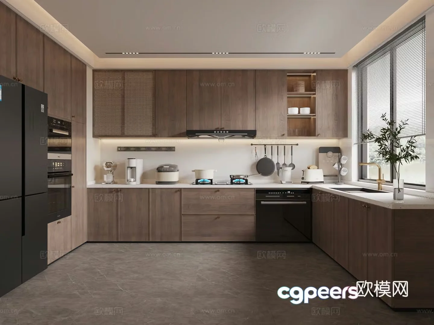 Wasabi Middle Style Kitchen 3D Model