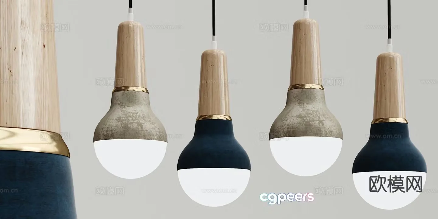 Modern light bulb chandelier 3d model