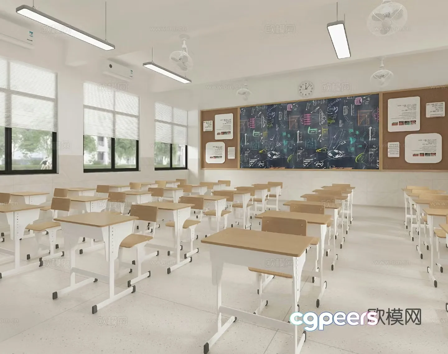 Modern classroom classroom 3D model