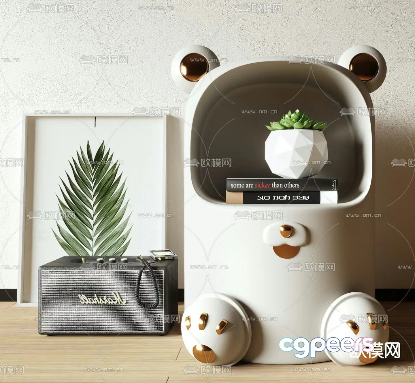 Children’s bedside table cartoon side table 3d model