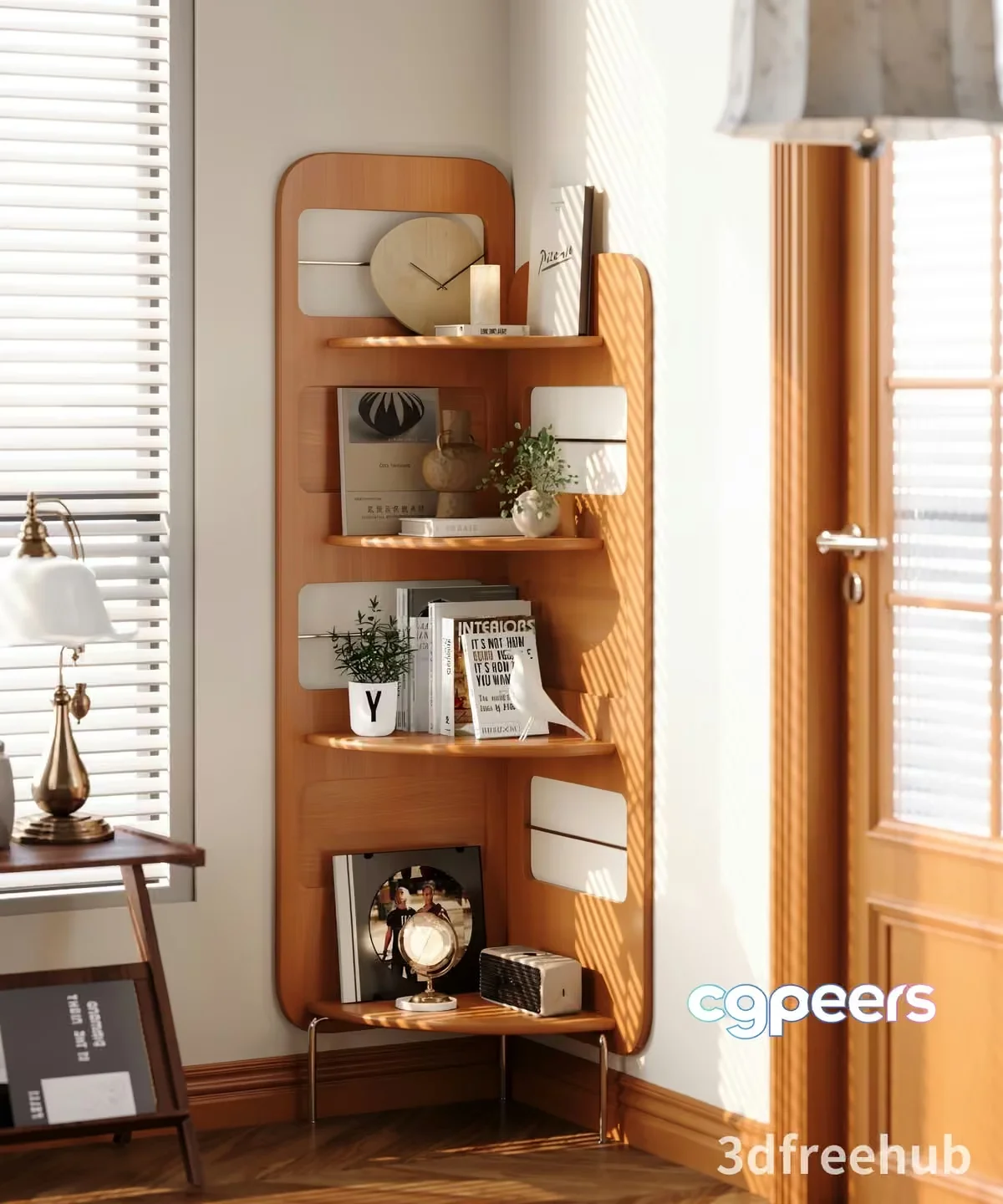 Modern Wooden Shelf 3D Model – 23477 – VRAY Render