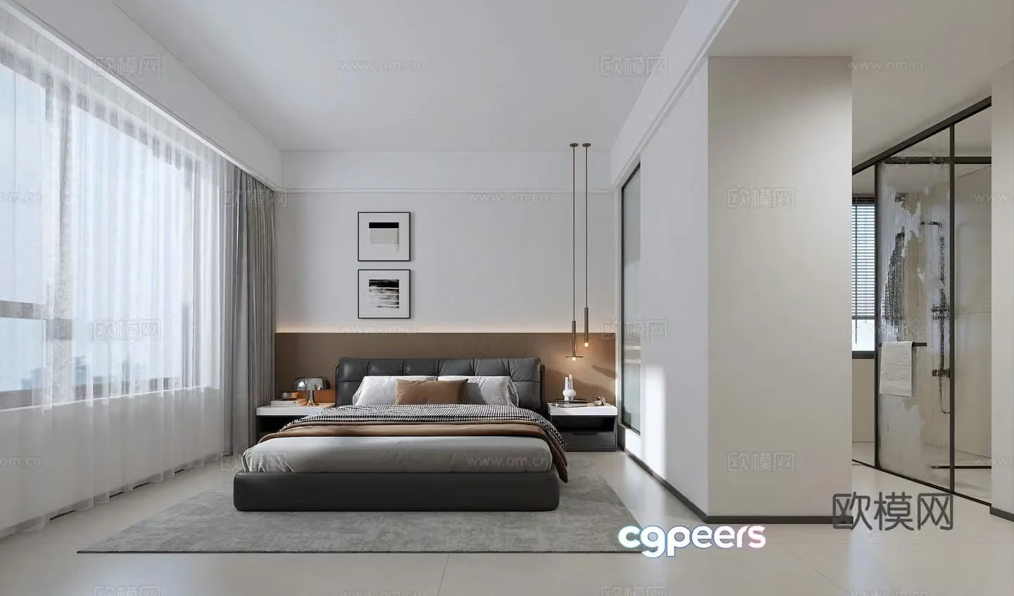 Modern bedroom Modern bed Master bedroom 3d model