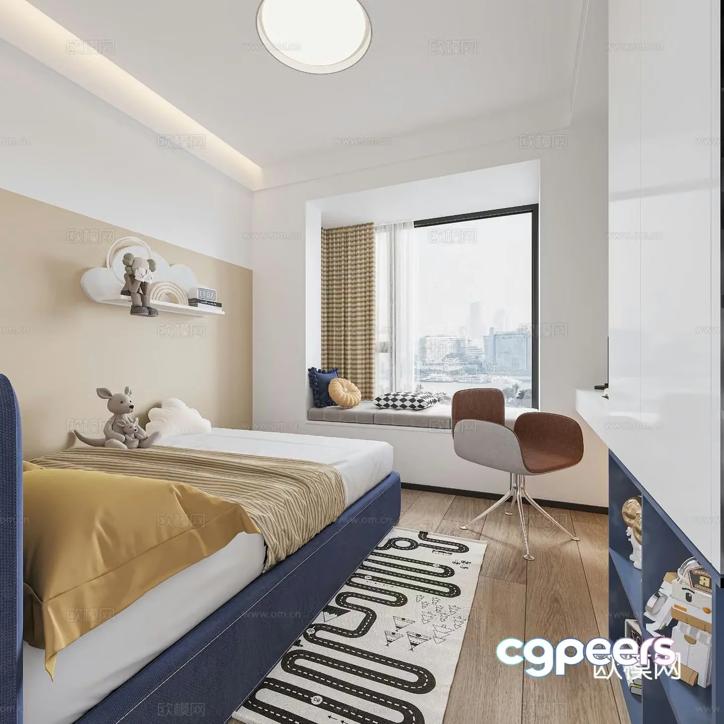 Modern children’s room boy’s room 3d model