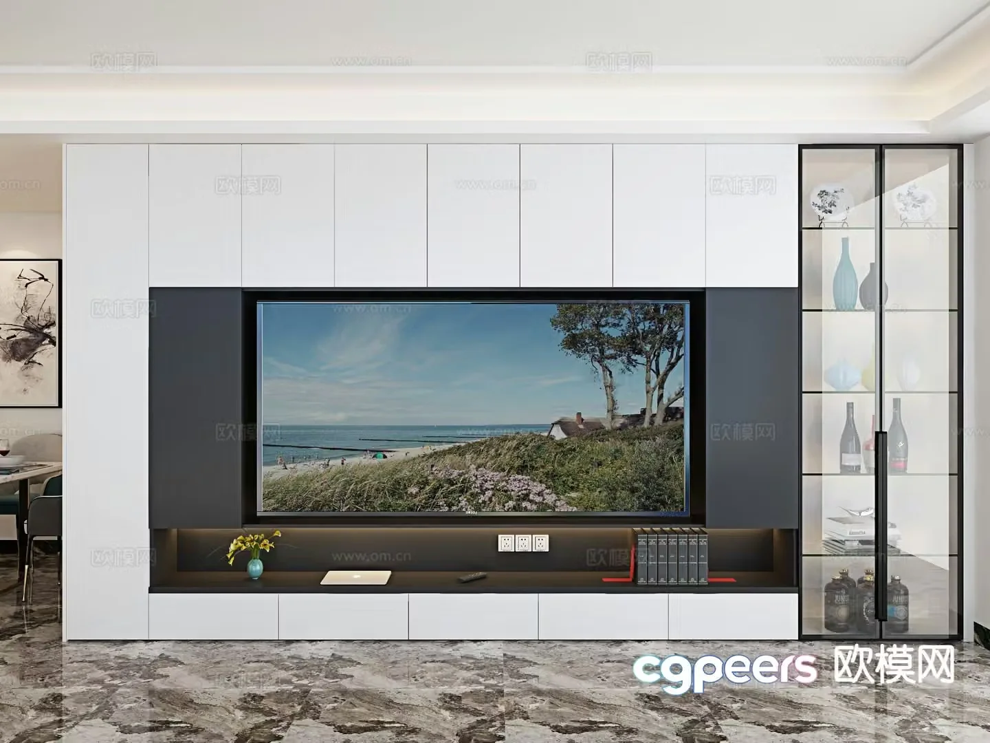 Integrated TV cabinet 3D model