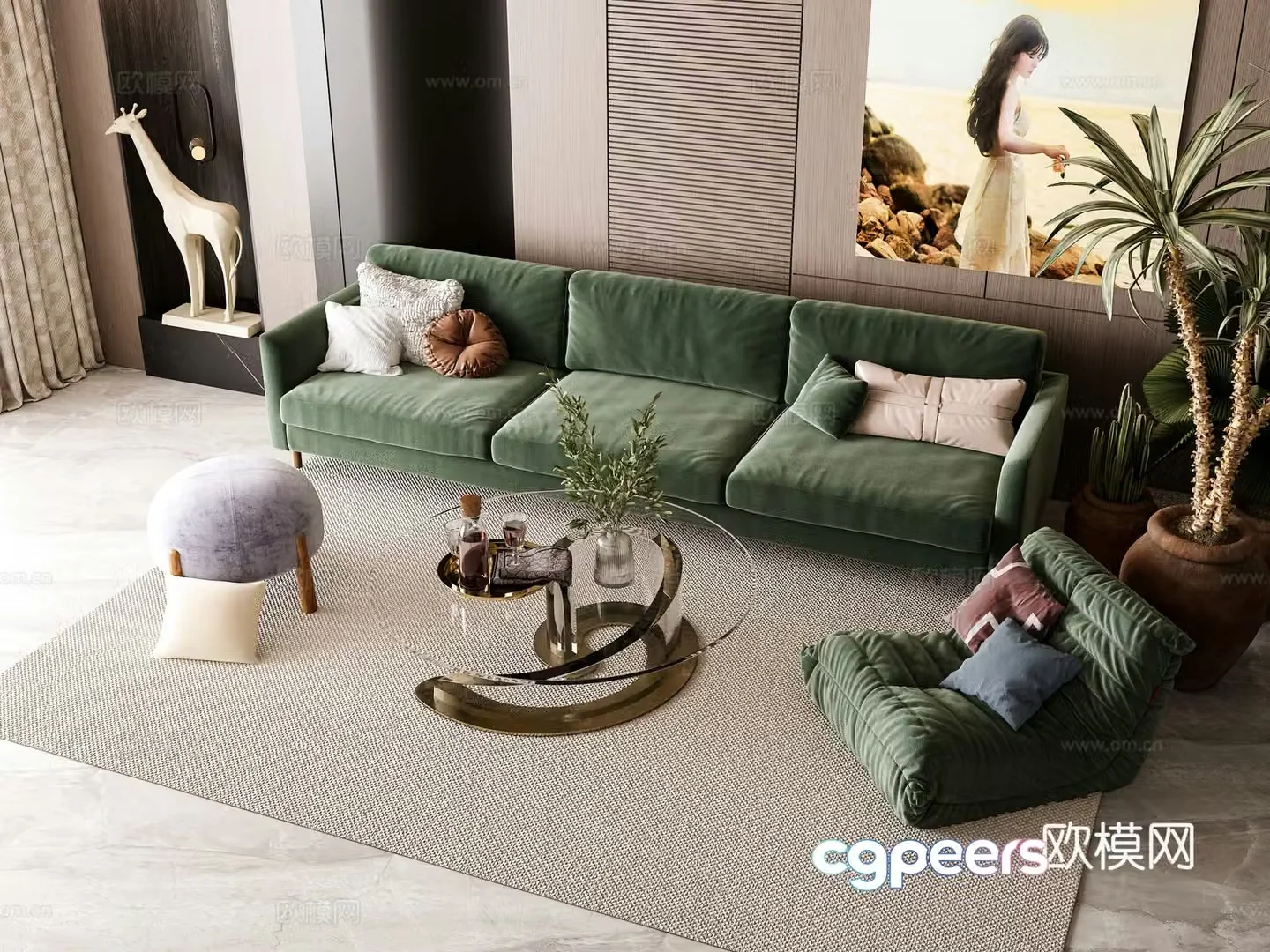 Modern living room 3d model