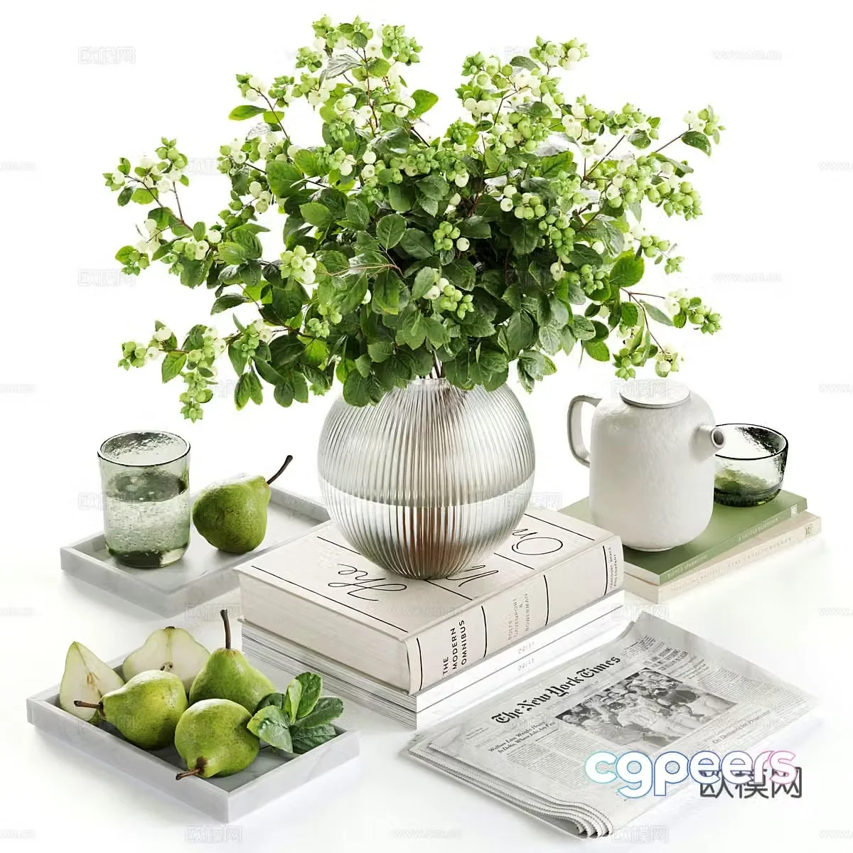 Modern jewelry vase flower art 3d model