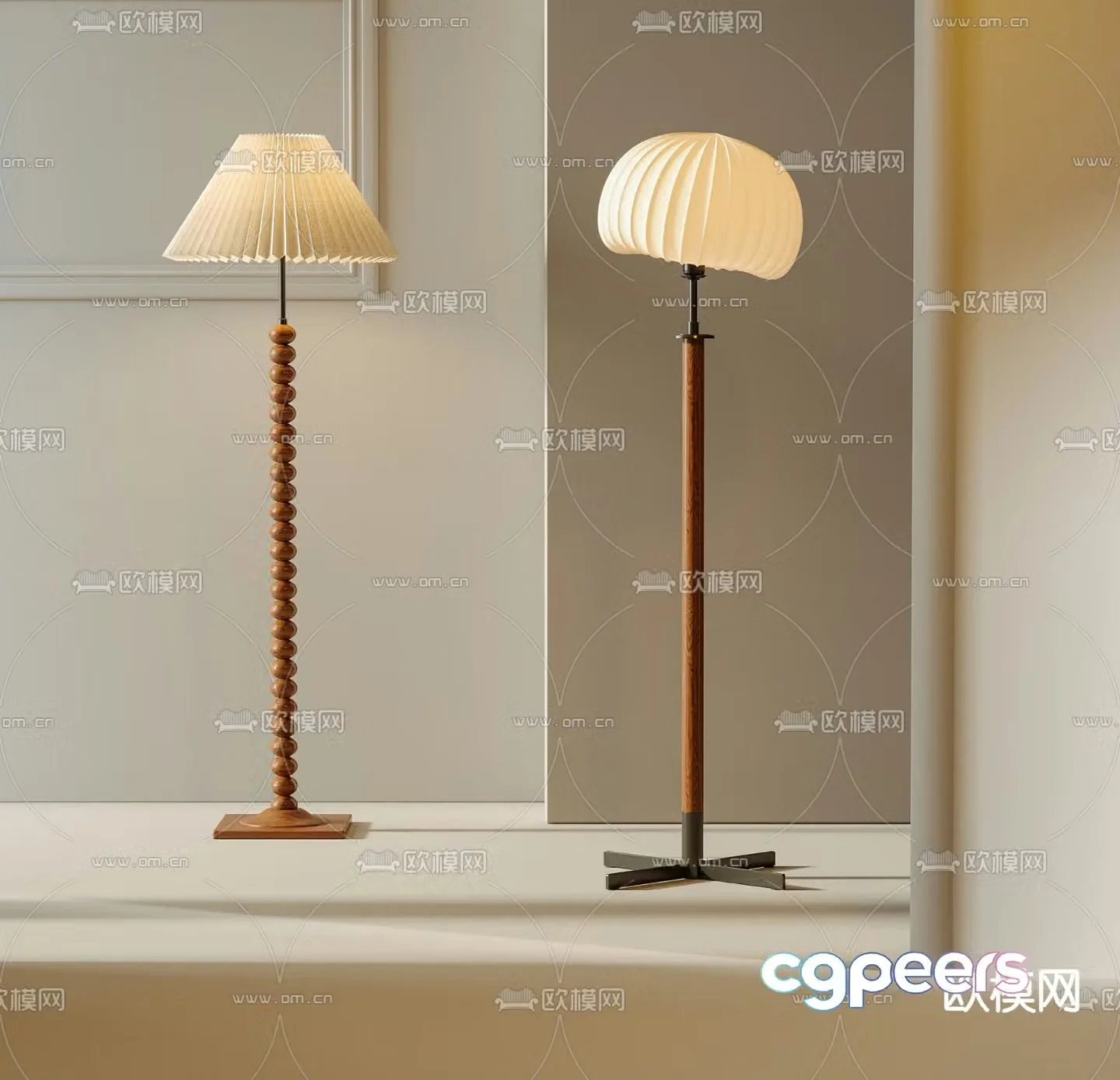 Middle-aged floor lamp 3d model