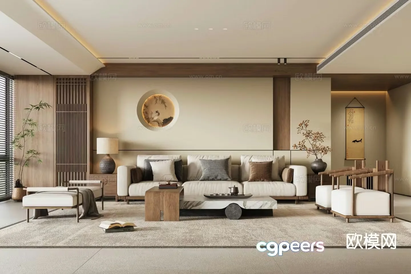 New Chinese style living room 3d model