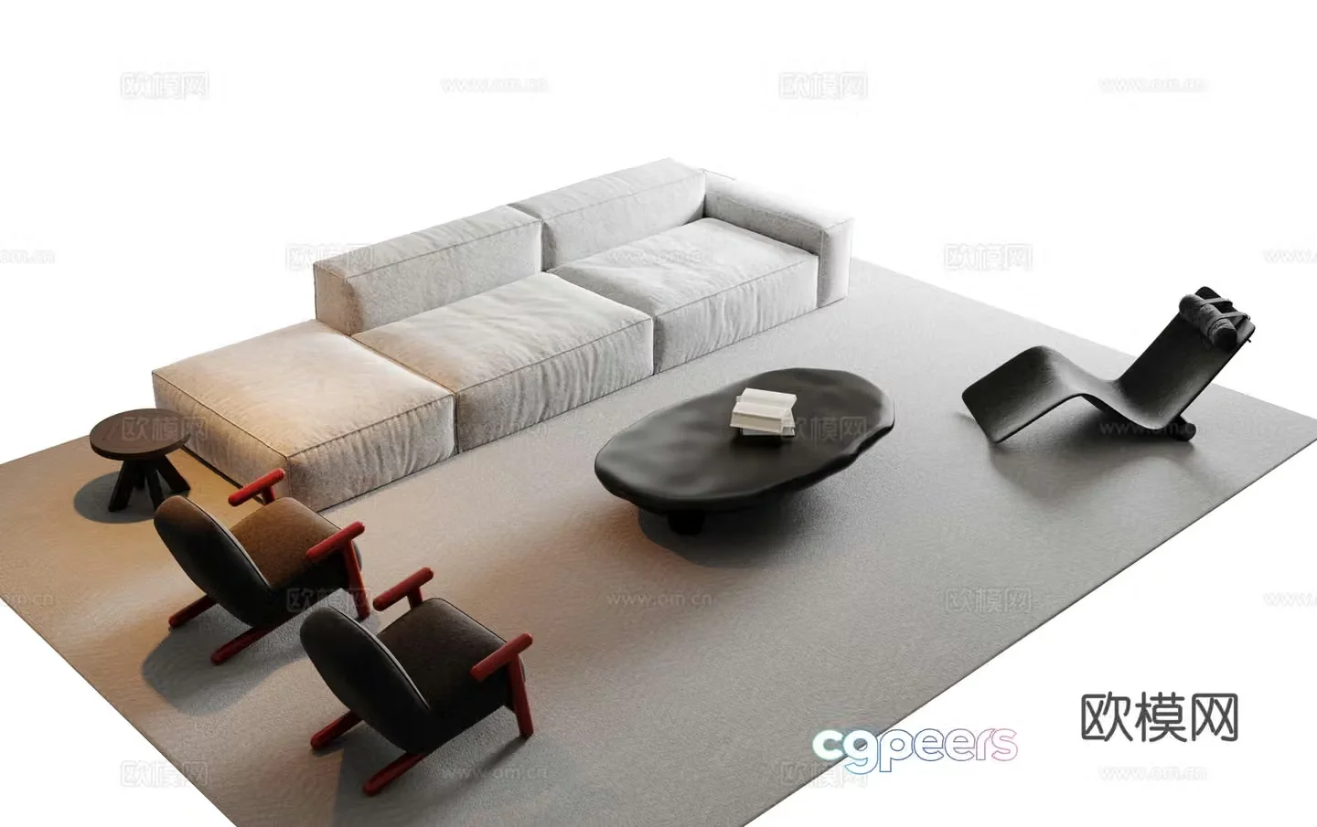 Modern sectional sofa 3d model