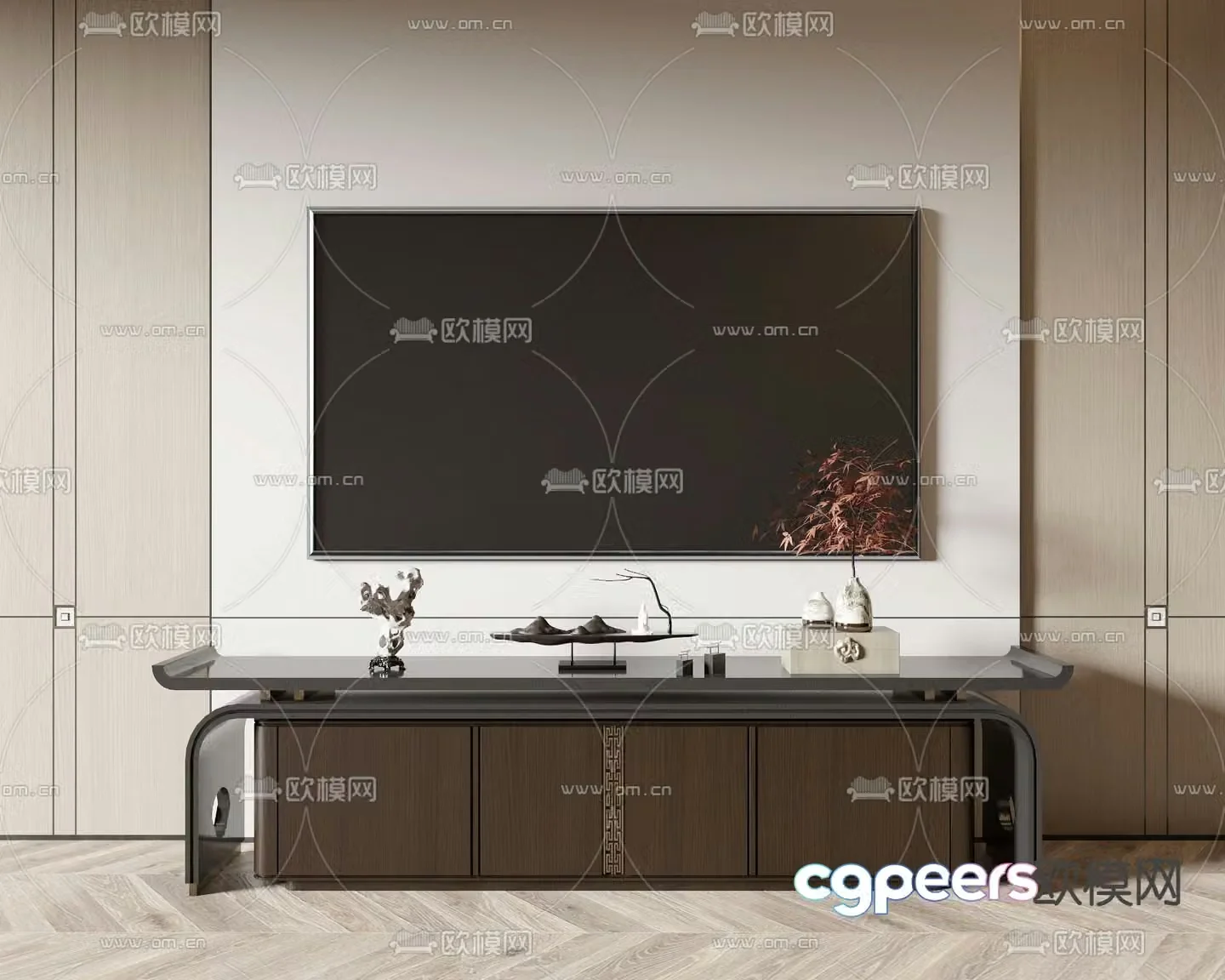 New Chinese style TV cabinet 3d model