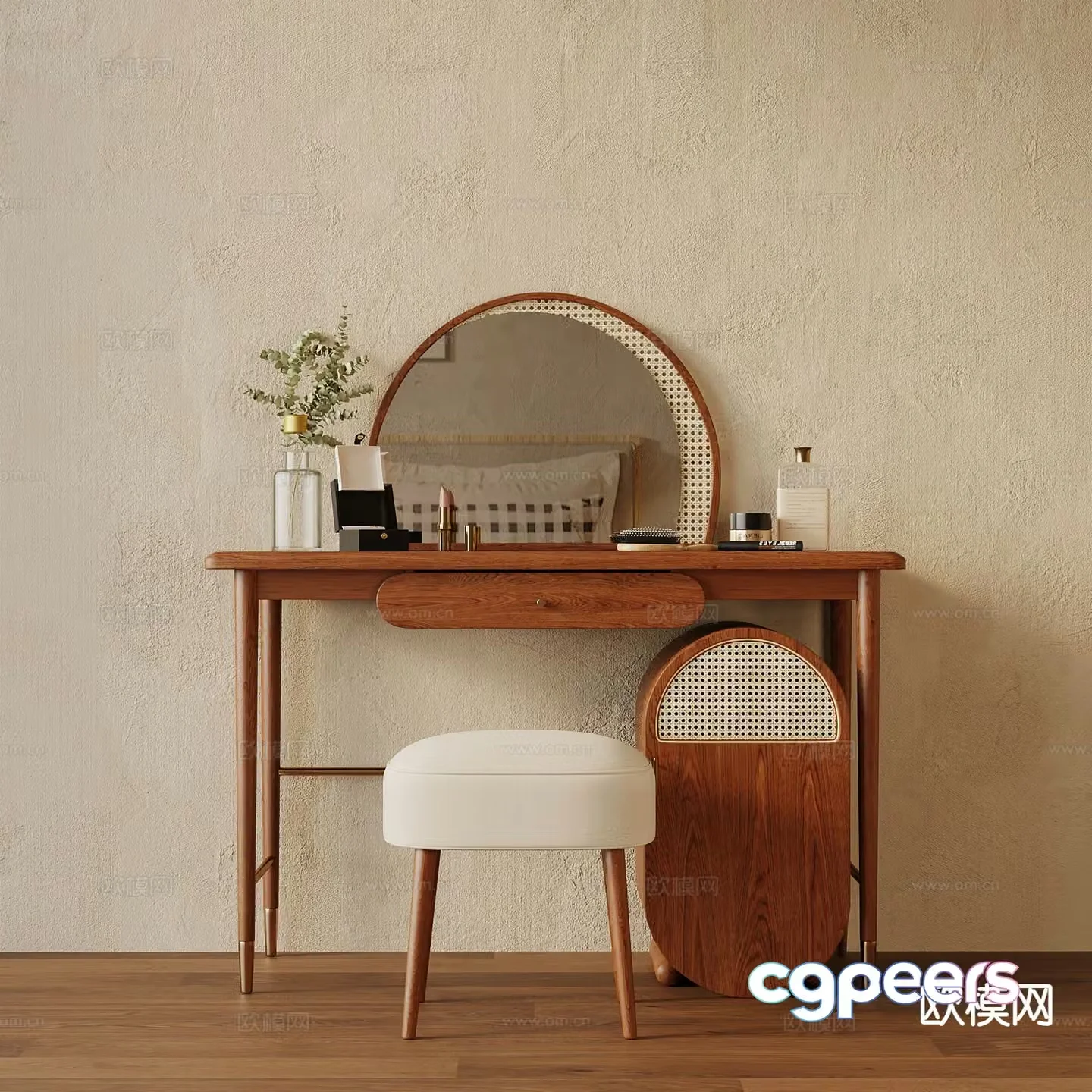 Medieval style dressing table dressing table 3d model