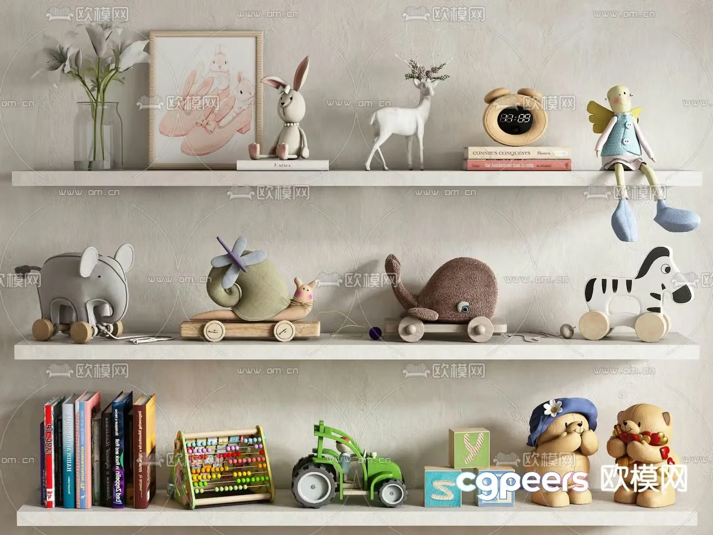 Children’s Ornaments Books Dolls Toys Rubik’s Cube 3D Model