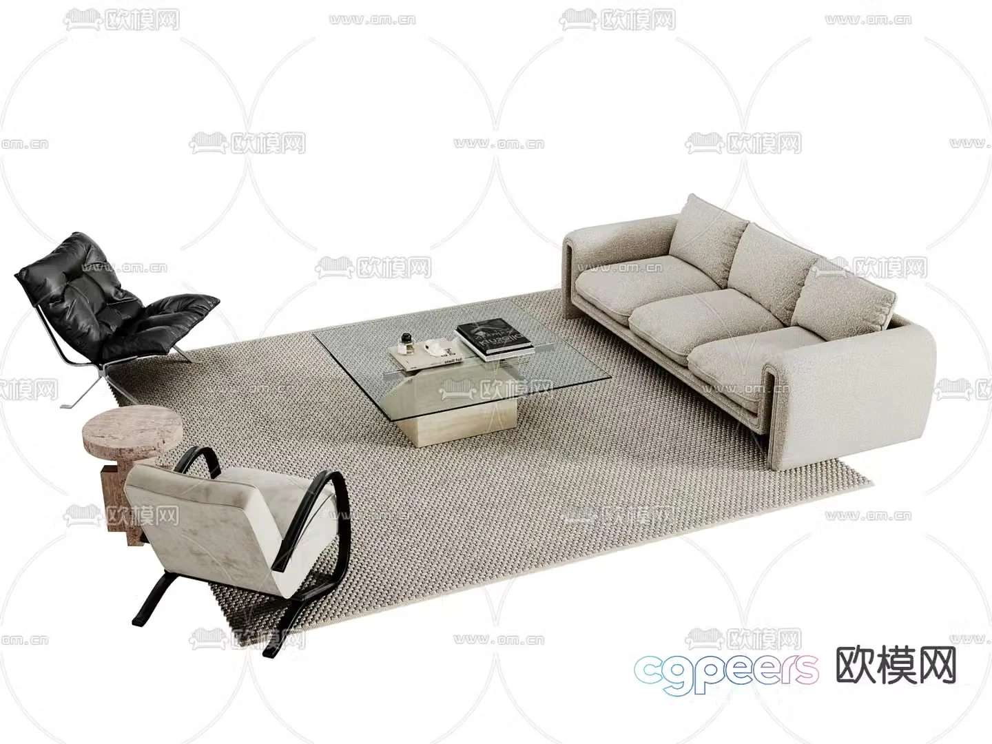 Wasabi sofa combination sofa 3D model