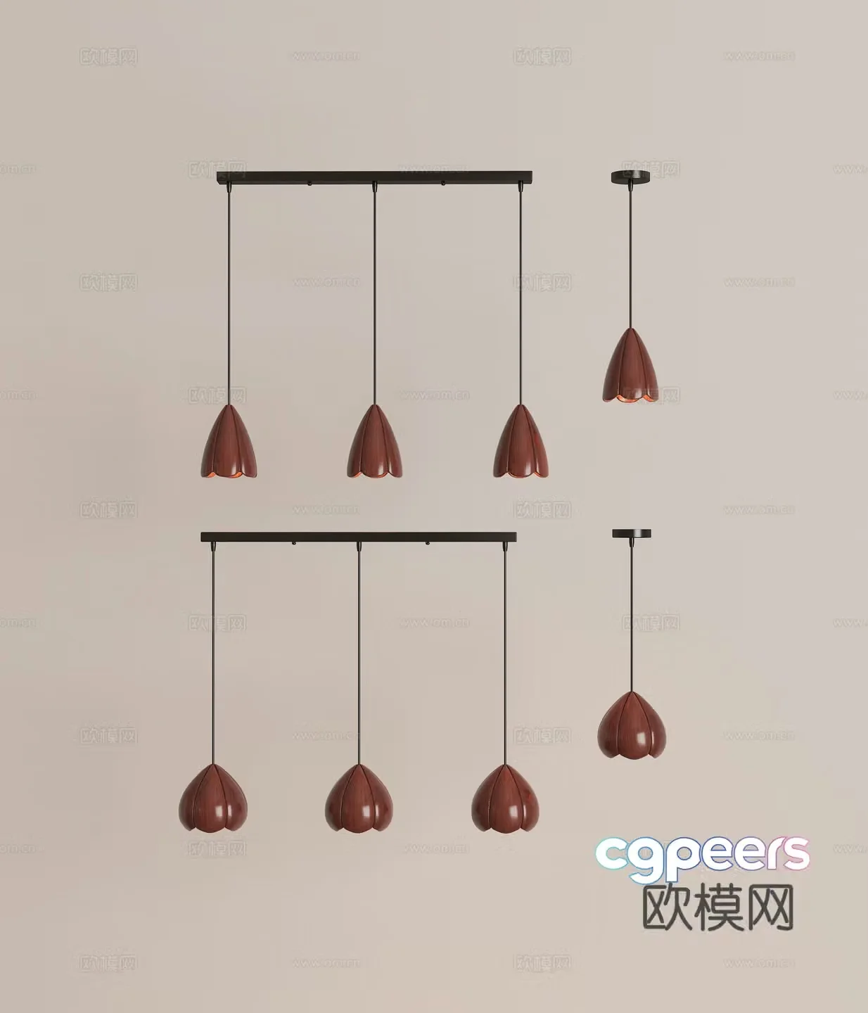 Modern minimalist sling combination 3D model