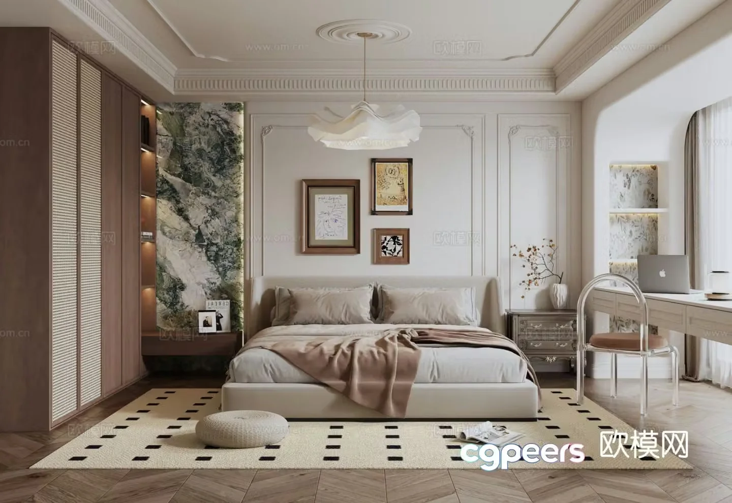 French bedroom master bedroom 3d model