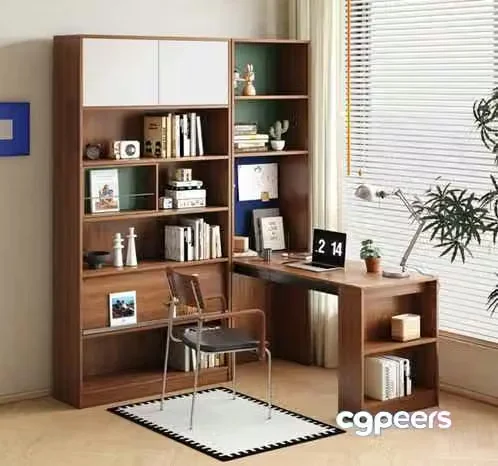 Wooden Desk 3D Model – 7731 – VRAY Render