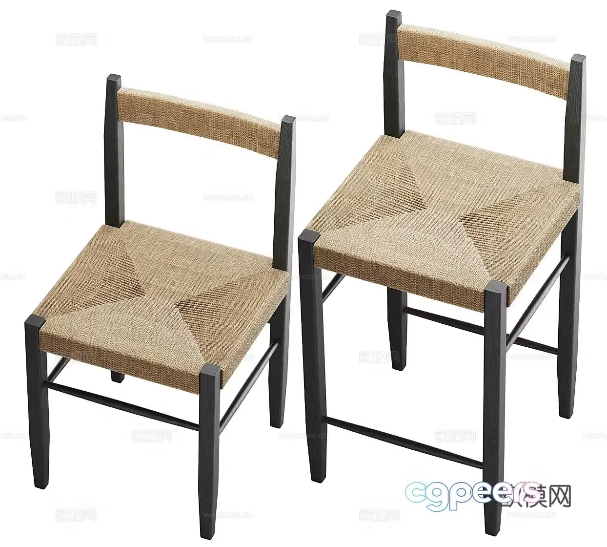 Wasabi wind single chair Wasabi wind bar chair Rattan bar chair Rattan bar chair Rattan single chair Rattan dining chair B&B single 3D model