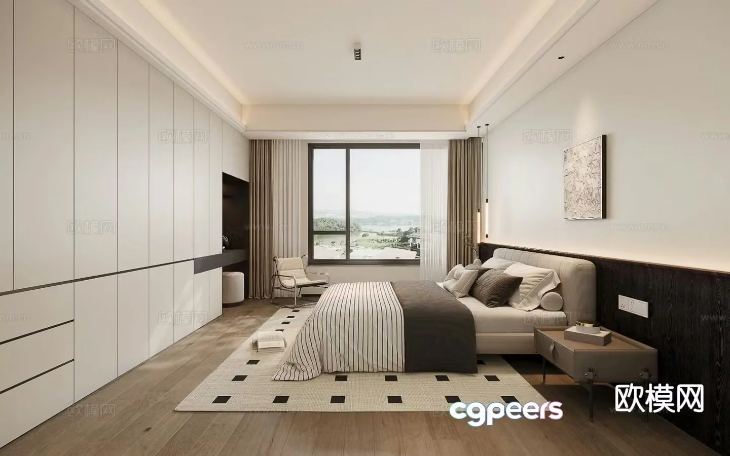Black and white gray master bedroom bedroom master bedroom 3d model
