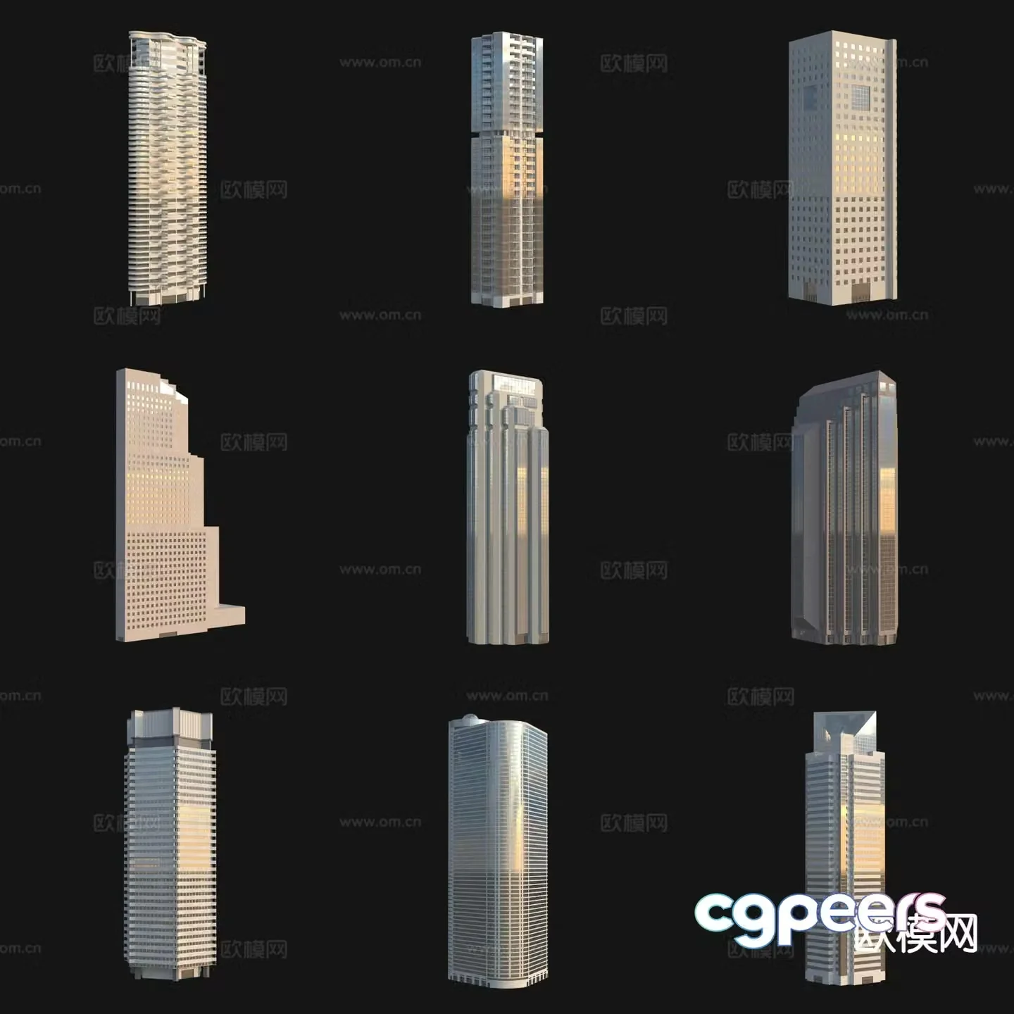 City annex building office building high-rise building office building 3d model