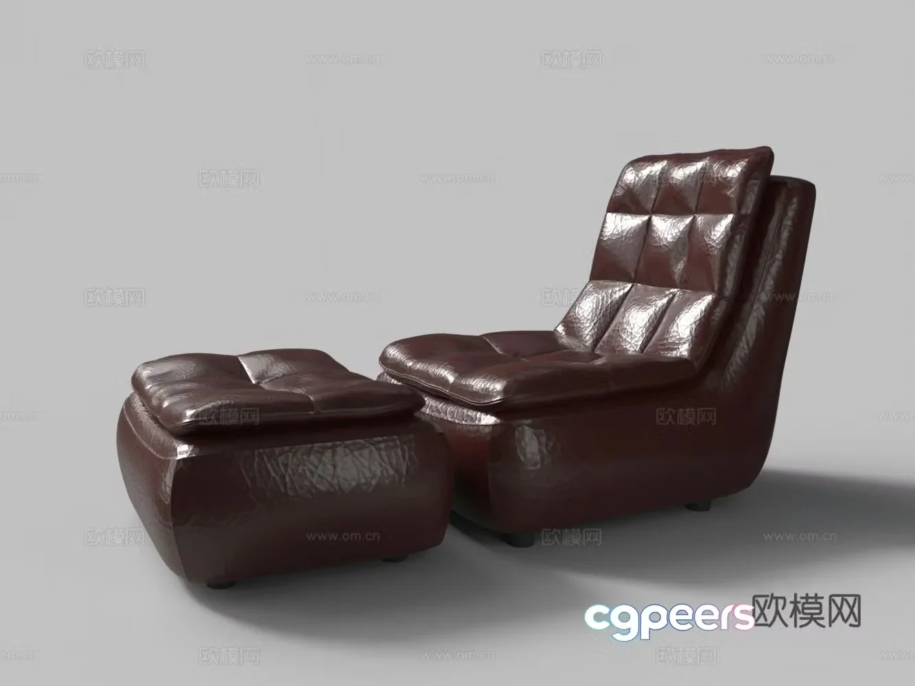 Modern leather lounge chair 3d model