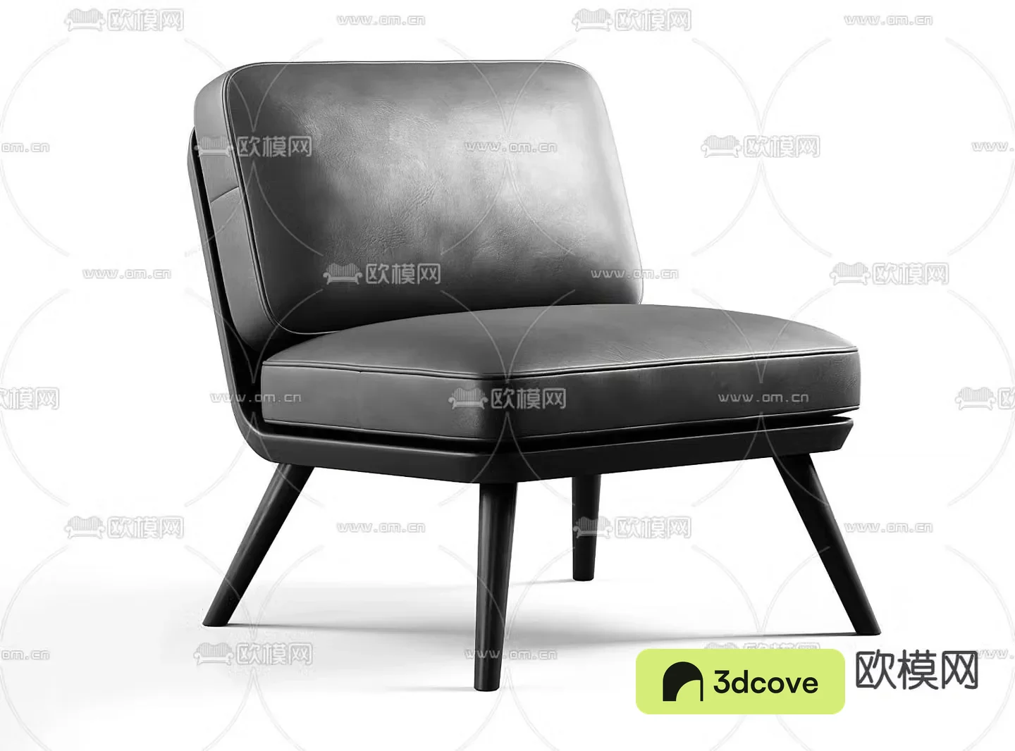 pertica modern gray leather lounge chair