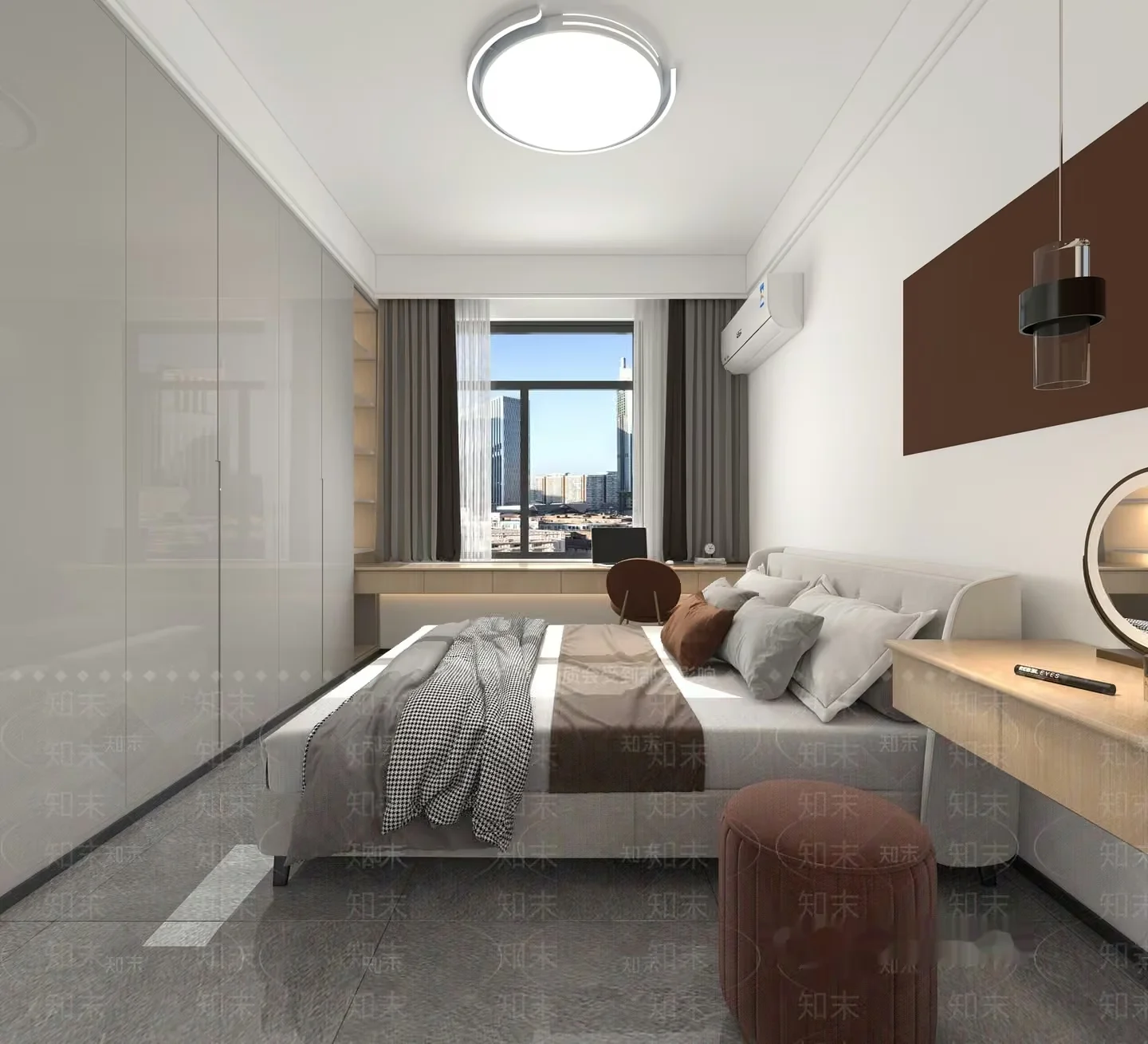 Modern Minimalist Bedroom 3D Model – 1666 – VRAY Render