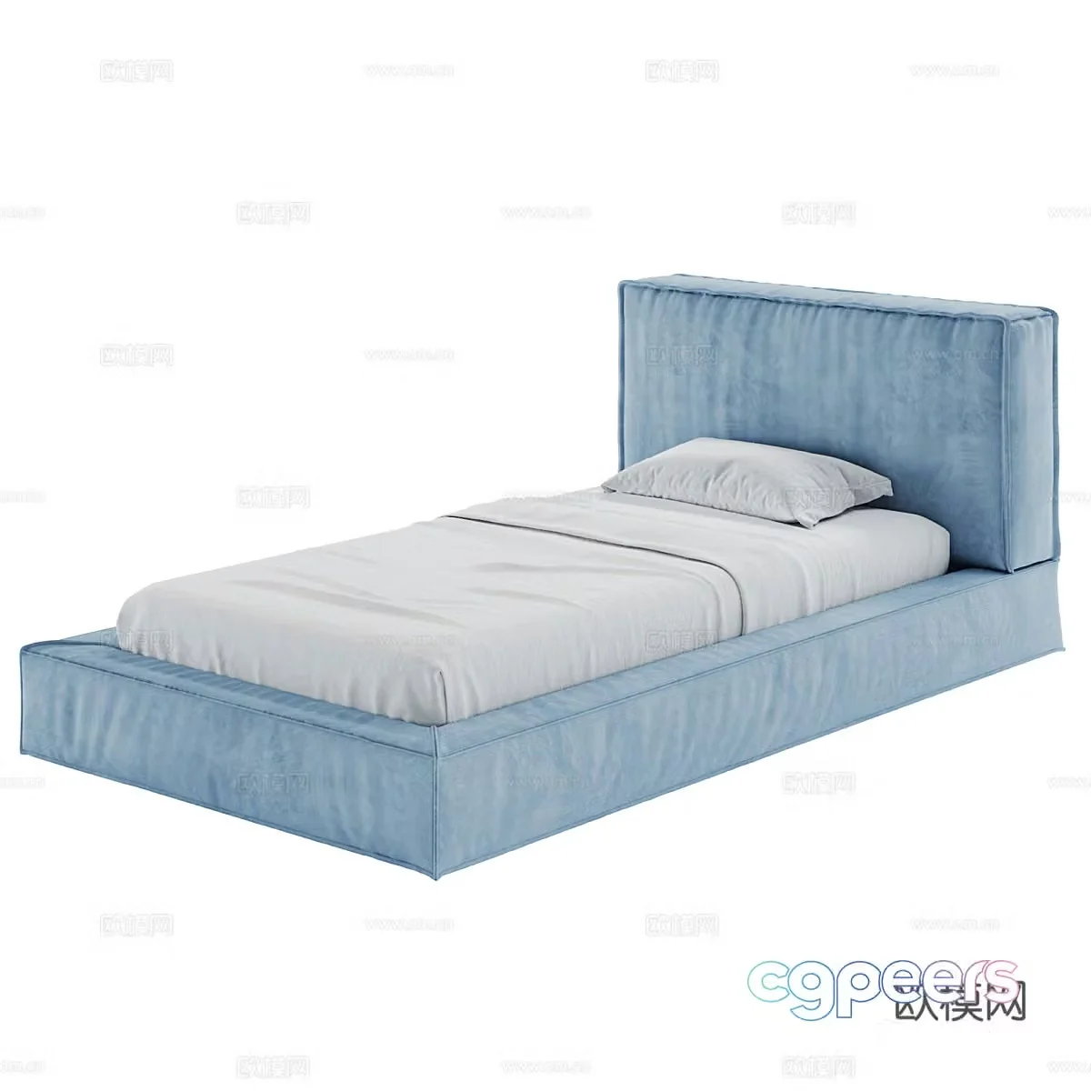 Modern simple single bed Single bed Simple bed Bedroom bed Pillow 3D model