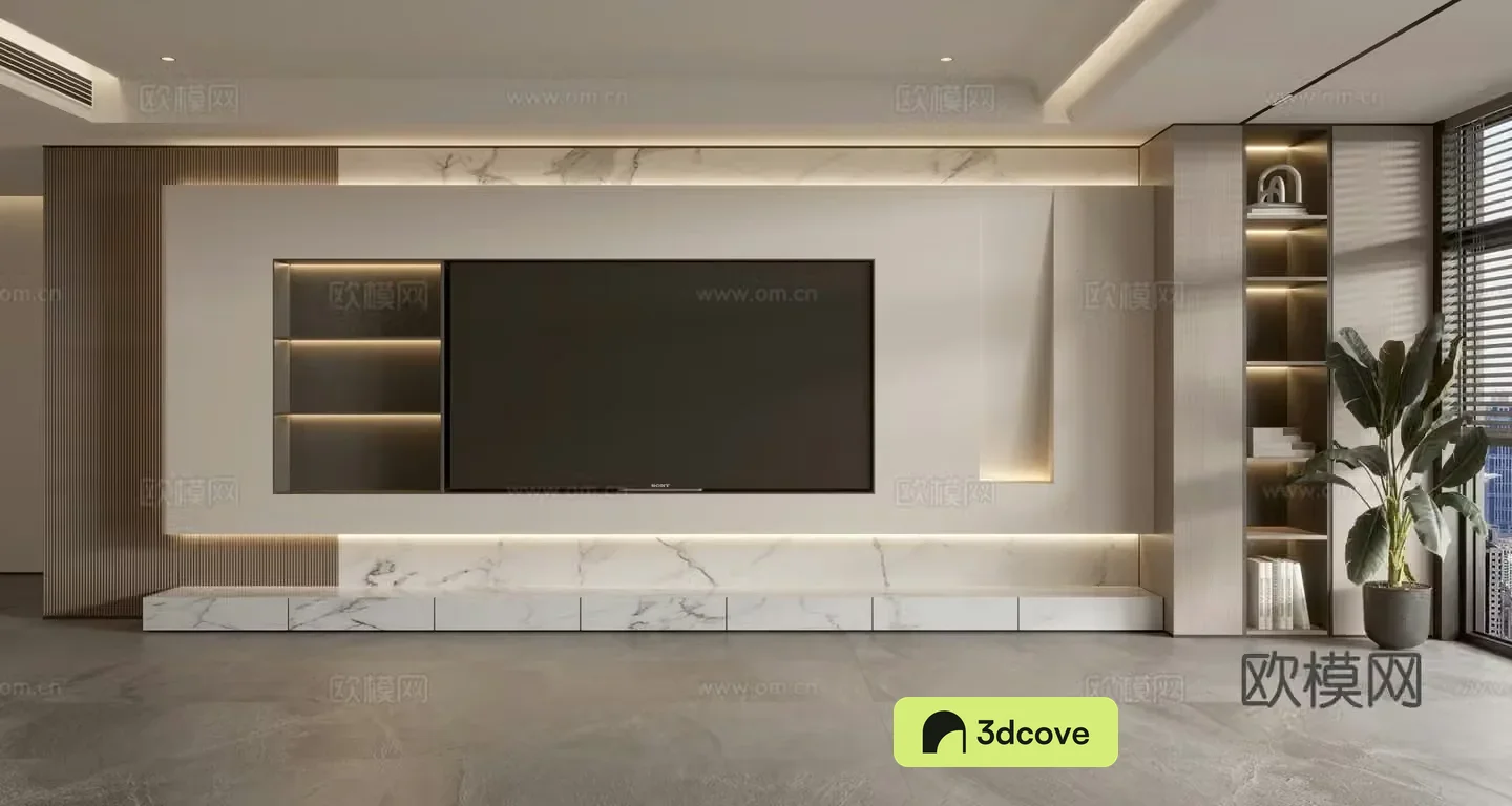 Modern TV background wall