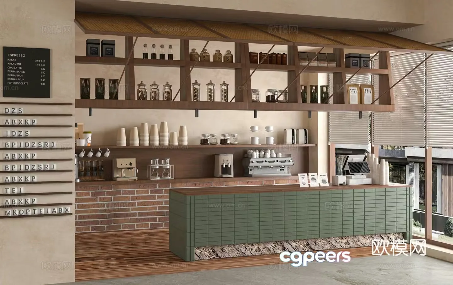 Modern cafe 3d model