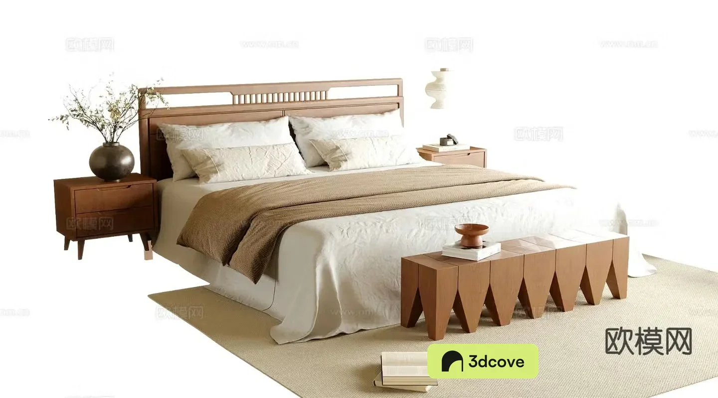 Wabi-sabi double bed