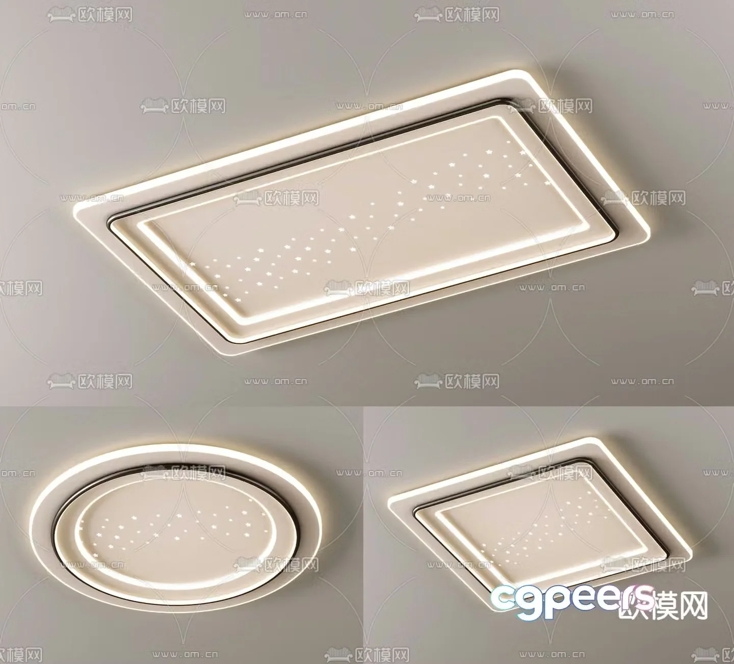 Cream style ceiling lamp 3d model