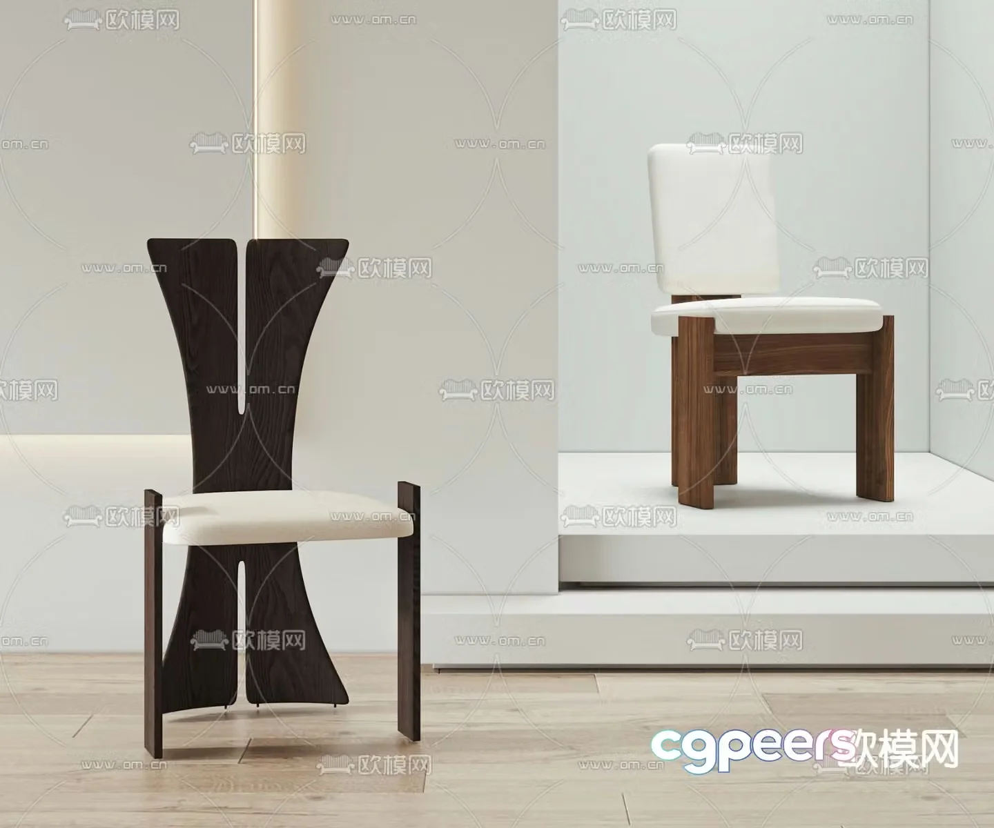 Medieval style chair dining chair 3d model
