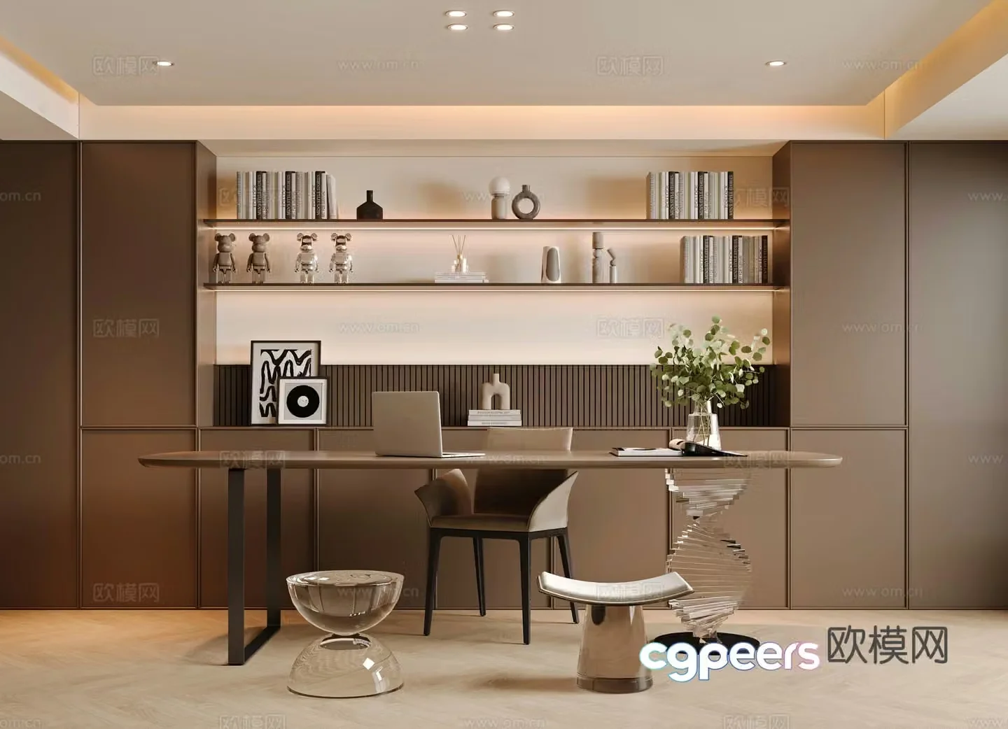 Modern study 3d model