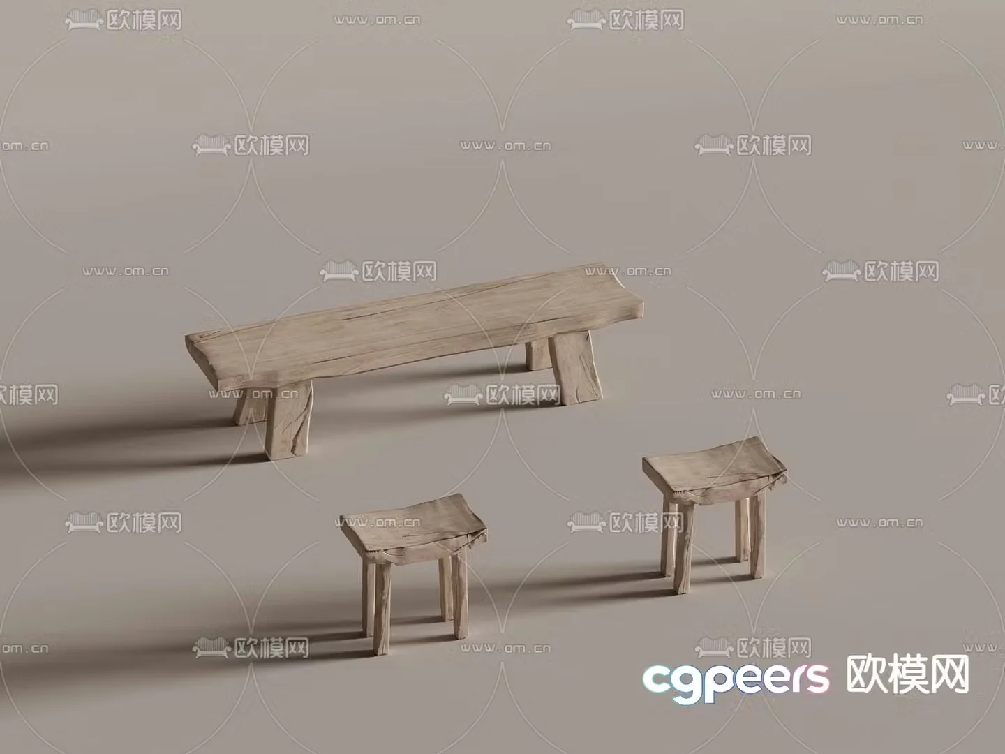Stool bar stool low stool 3d model